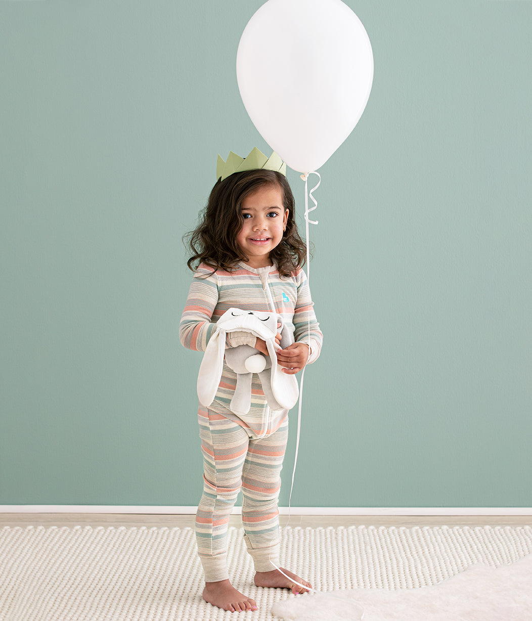 Footless Romper Merino Wool Olive Stripe