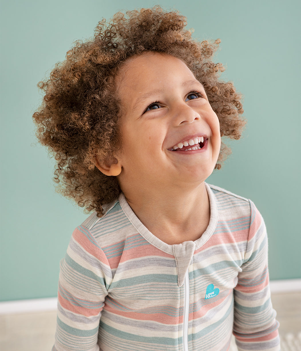 Footless Romper Merino Wool Olive Stripe