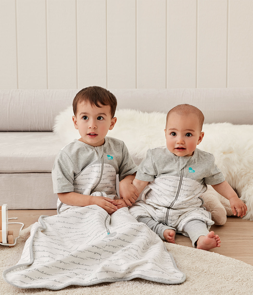 Sleep Bag Short Sleeve 1.5 TOG Organic Cotton White Dreamer