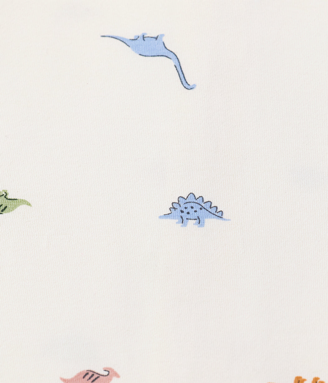 Romper Snug Fit Viscose from Bamboo Cream Dino Snore