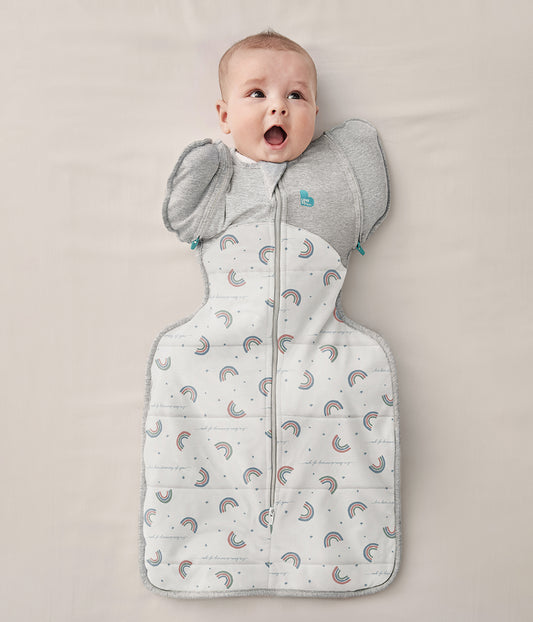 Swaddle Up™ Transition Bag 2.5 TOG Cotton White Rainbow Dream