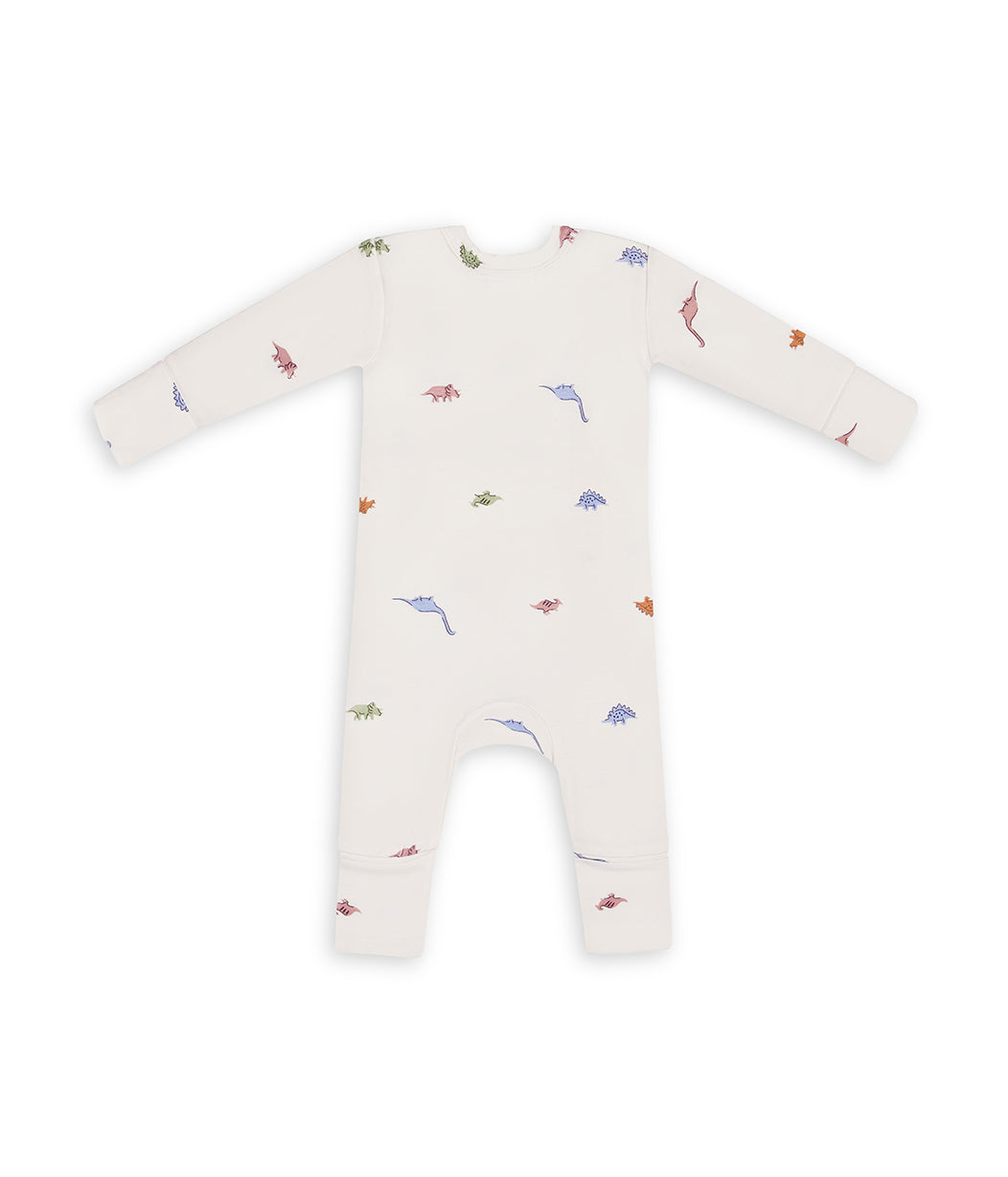 Romper Snug Fit Viscose from Bamboo Cream Dino Snore