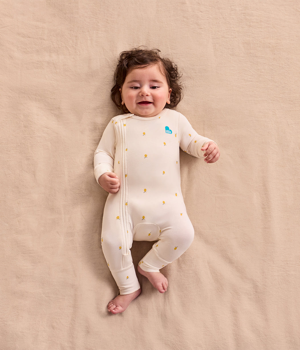 Romper Snug Fit Viscose from Bamboo Cream Lemons