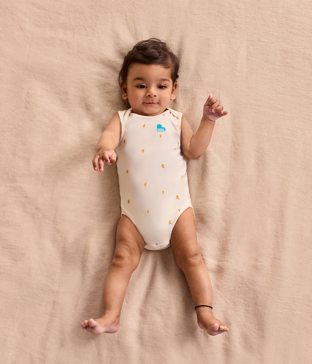 Bodysuit Sleeveless Snug Fit Viscose from Bamboo Cream Lemons