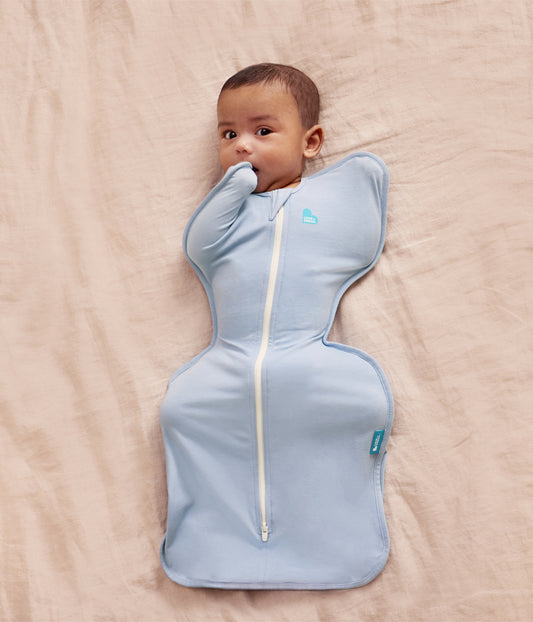 Sleep Machine Swaddle Up Starter Bundle 0.2 | 1.0 TOG | Soft Blue | Mist Blue Boats