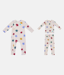 Romper & Pajama Bundle | Tan Party Pop