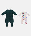 Sleep Suit & Romper Bundle | 3.5 TOG | Forest Star | Tan Party Pop