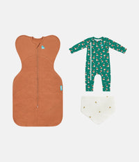Swaddle Up, Romper & Bib Bundle | 2.5 TOG | Hazel Starturn | Green Home Sweet Home | Cream Bees