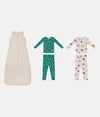 Sleep Bag & Pajama Bundle | 2.5 TOG | Oatmeal Starturn | Green Home Sweet Home | Tan Party Pop