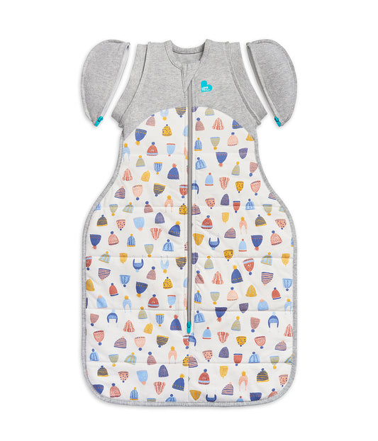 Swaddle Up™ Transition Bag 2.5 TOG Cotton White Happy Hats