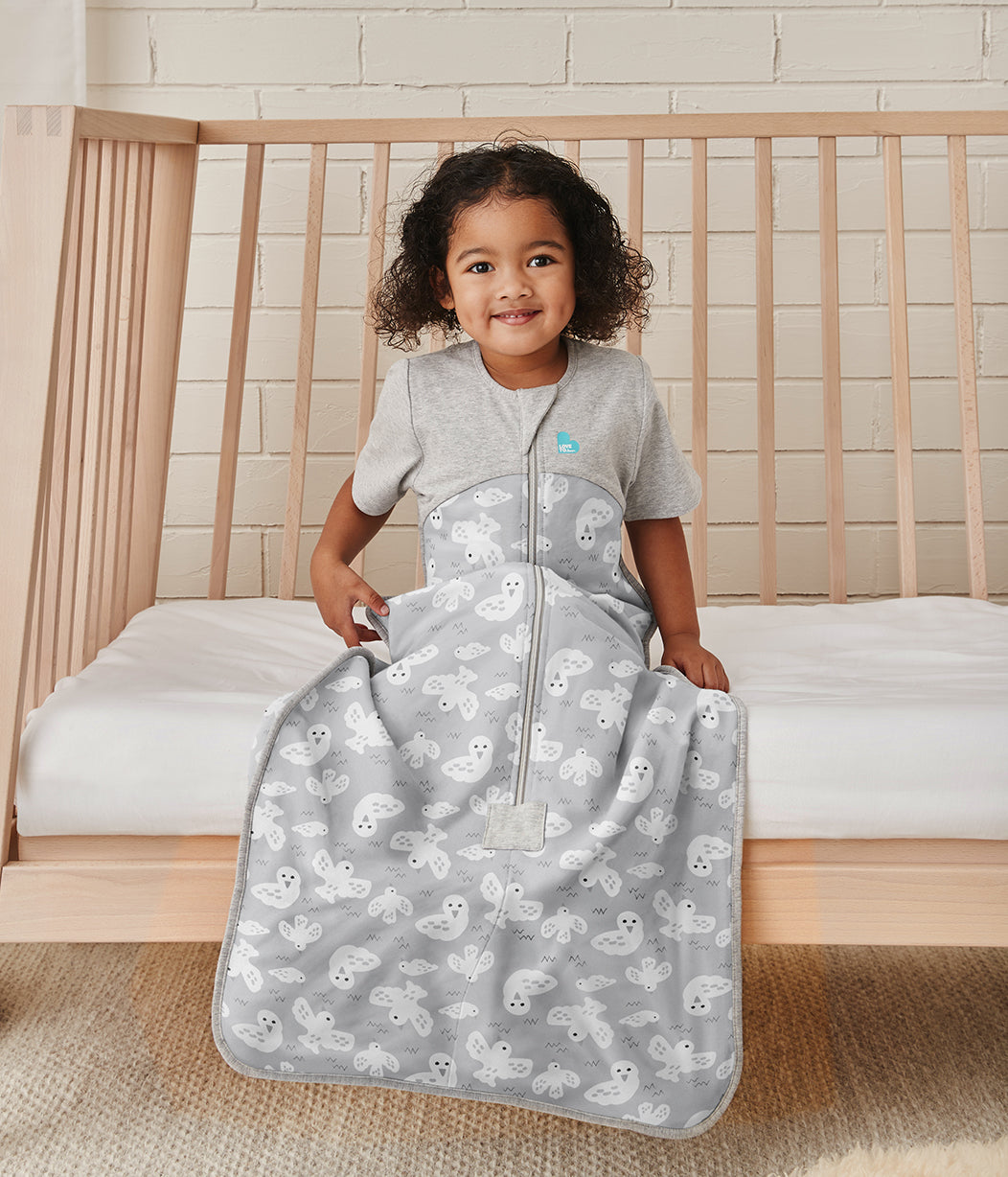 Sleep Bag Short Sleeve Mild Gray Doves