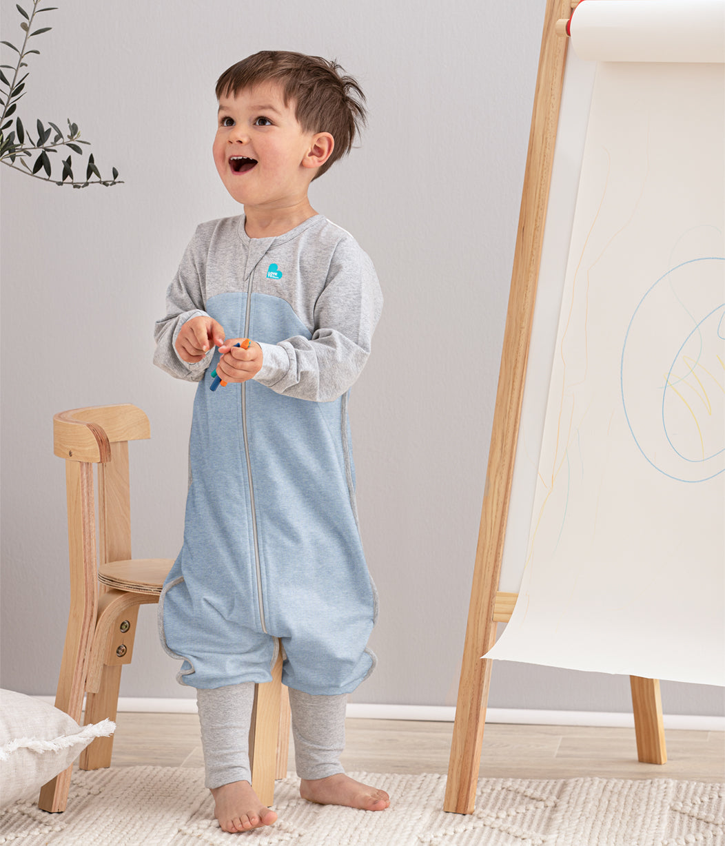 Sleep Suit Long Sleeve Mild Organic Dusty Blue