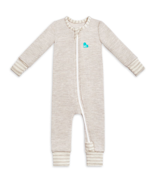 Footless Romper Merino Wool Oatmeal