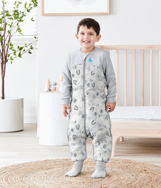 Sleep Suit Long Sleeve 2.5 TOG Organic Cotton/Merino Wool Gray Clouds