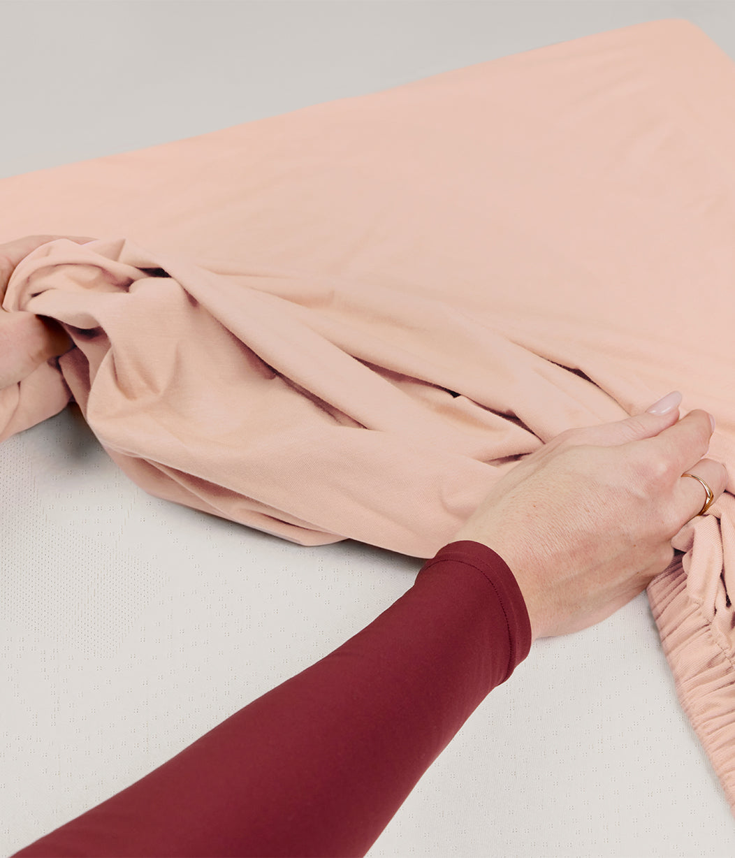 HushDry™ 2-in-1 Waterproof Fitted King Sheet Viscose from Bamboo Blush