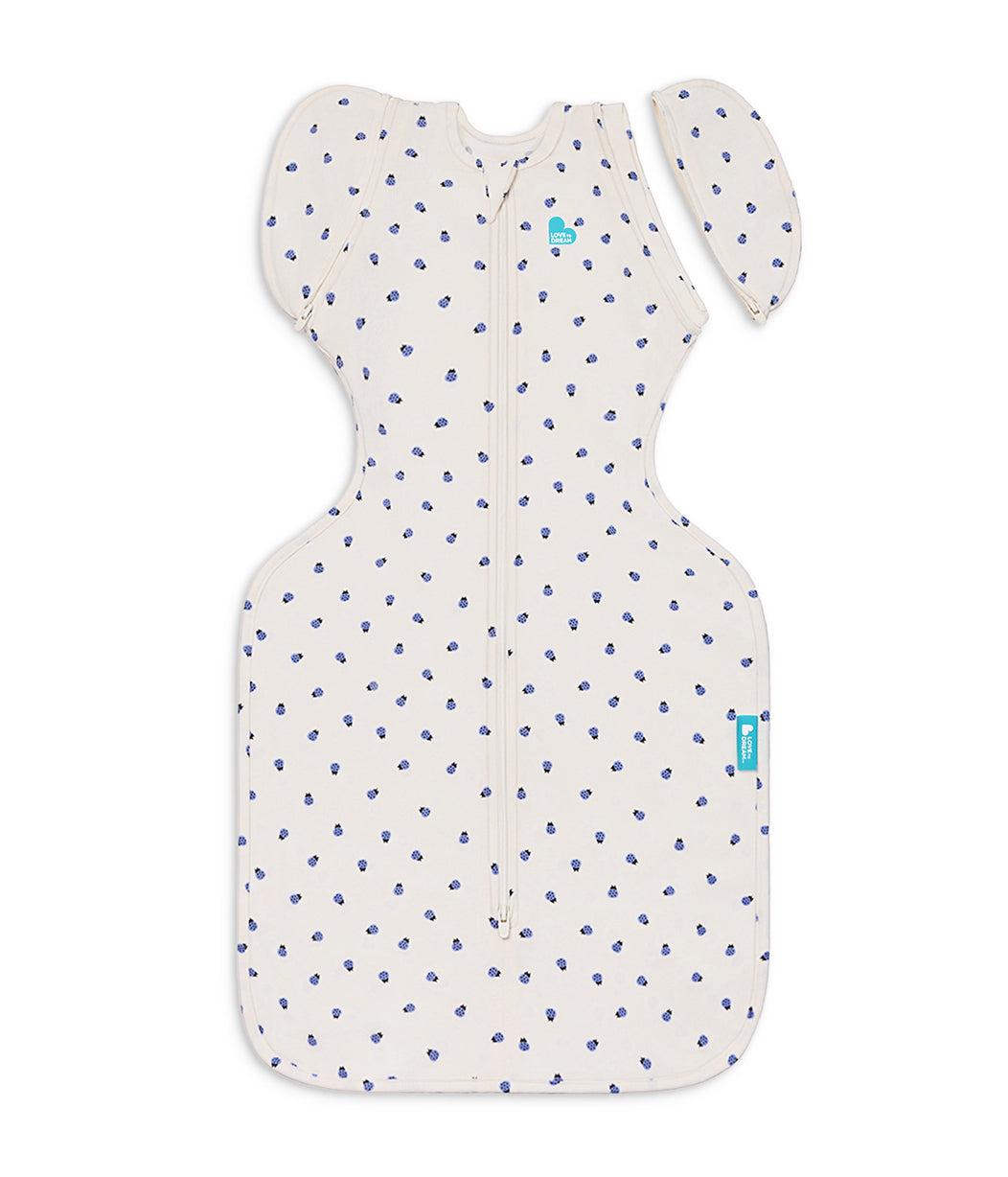Swaddle Up™ 2-in-1 Transition Bag 0.2 TOG Cotton Cream Bugsy Blue