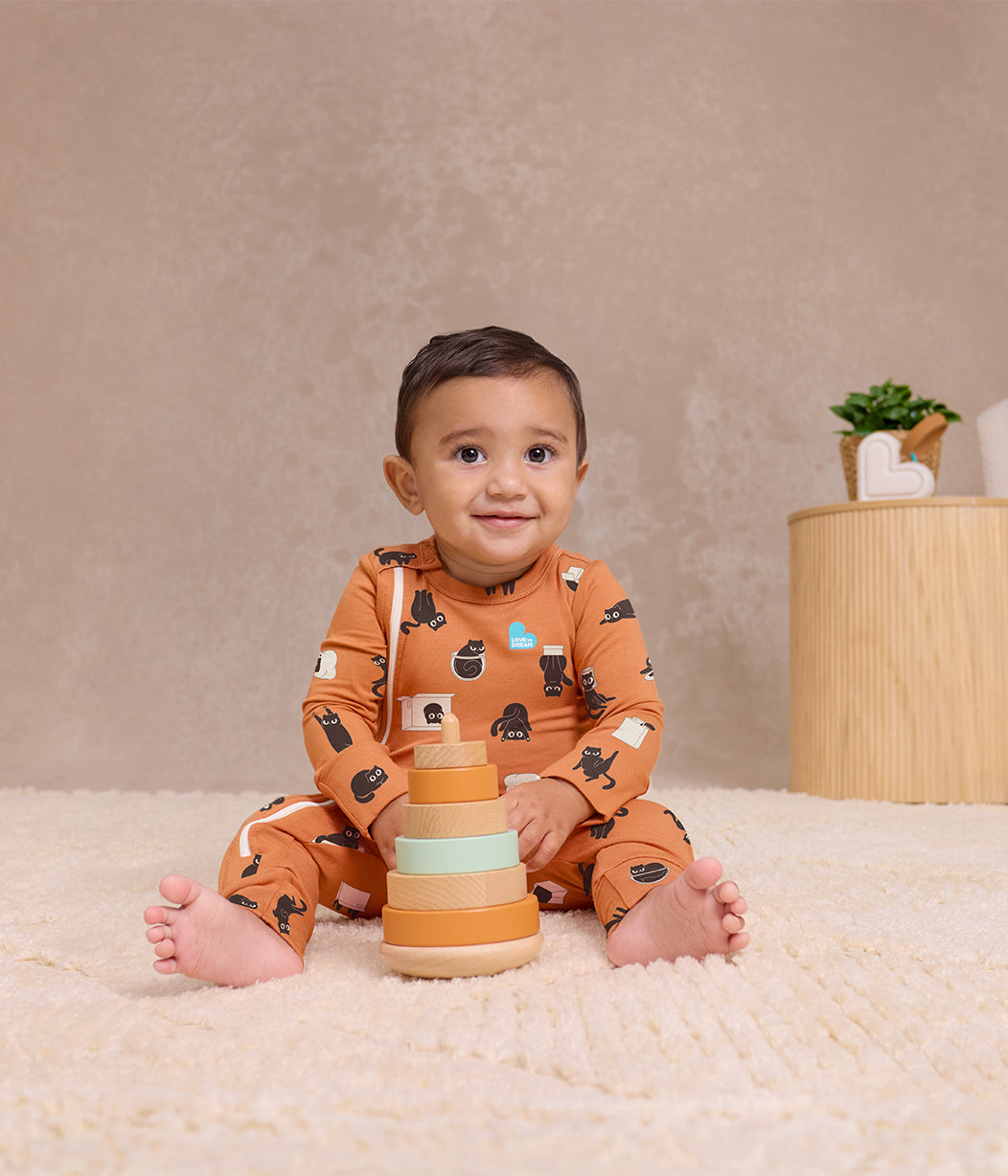 Romper Snug Fit Viscose from Bamboo Hazel Black Cat Moods