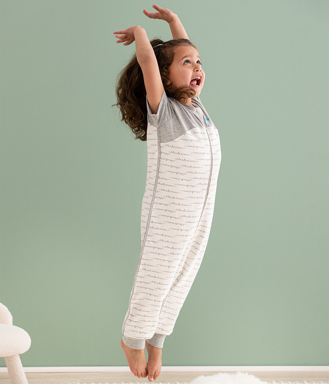 Sleep Suit Short Sleeve 1.0 TOG (68-75°F) White Dreamer Organic Cotton Fleece