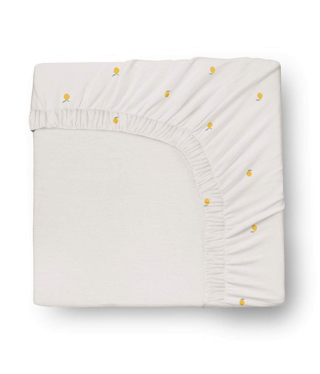 HushDry™ 2-in-1 Waterproof Fitted Bedside Crib Sheet Viscose from Bamboo Cream Lemons