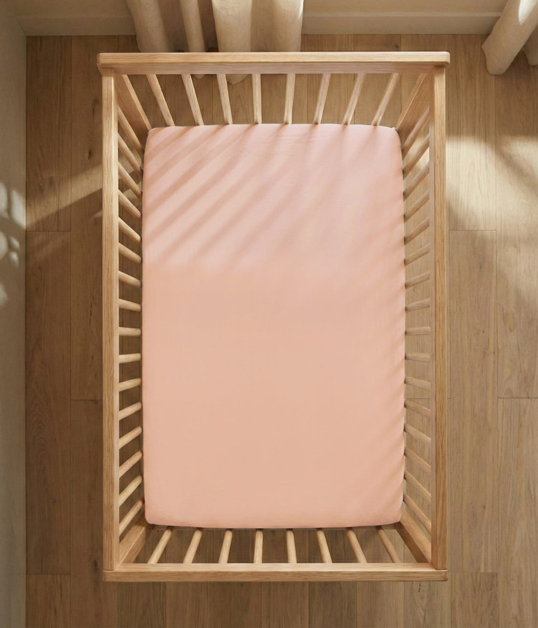 HushDry™ 2-in-1 Waterproof Fitted Crib Sheet Viscose from Bamboo Blush