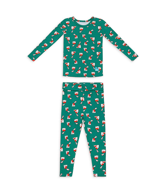 Kids Pajama Set Long Sleeve Snug Fit Viscose from Bamboo Green Home Sweet Home