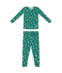 Kids Pajama Set Long Sleeve Snug Fit Viscose from Bamboo Green Home Sweet Home
