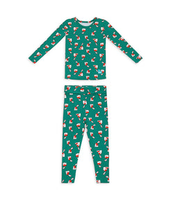 Kids Pajama Set Long Sleeve Snug Fit Viscose from Bamboo Green Home Sweet Home