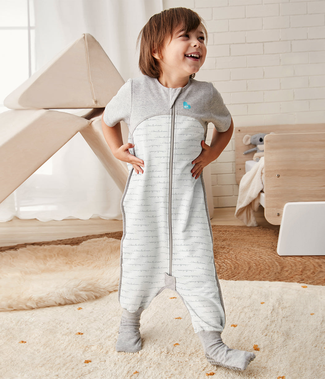 Sleep Suit Short Sleeve 1.0 TOG (68-75°F) White Dreamer Organic Cotton Fleece