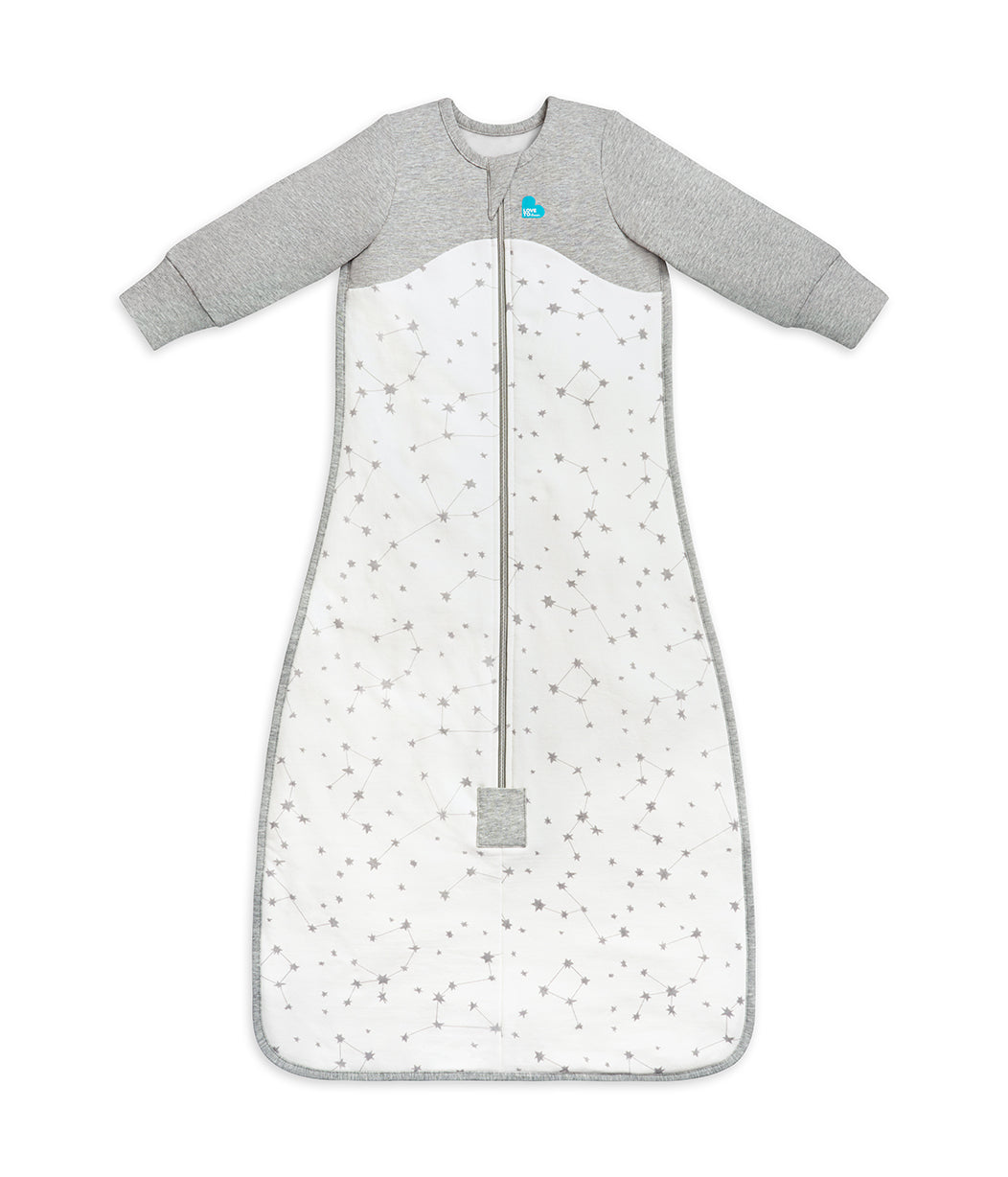 Sleep Bag Long Sleeve 1.0 TOG (68-75°F) White Stellar Organic Cotton Fleece