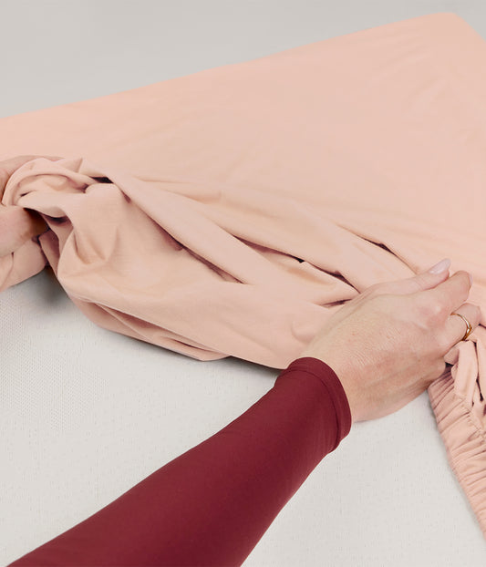 HushDry™ 2-in-1 Waterproof Fitted Bedside Crib Sheet Viscose from Bamboo Blush