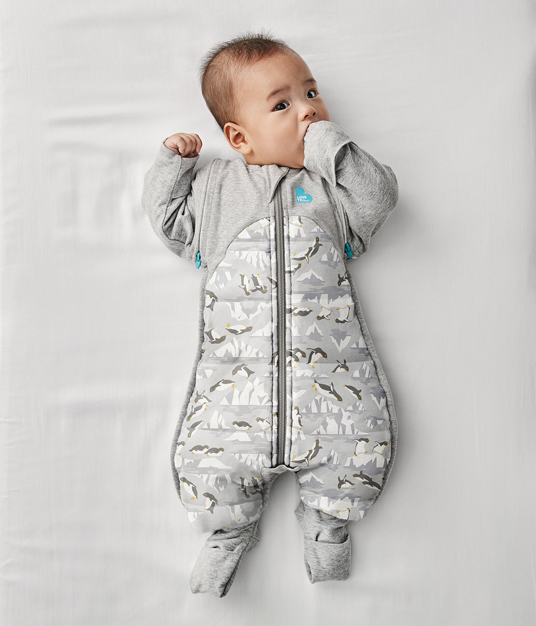 Swaddle Up™ Transition Suit 3.5 TOG (57-61°F) Gray Penguin Parade Quilted Cotton