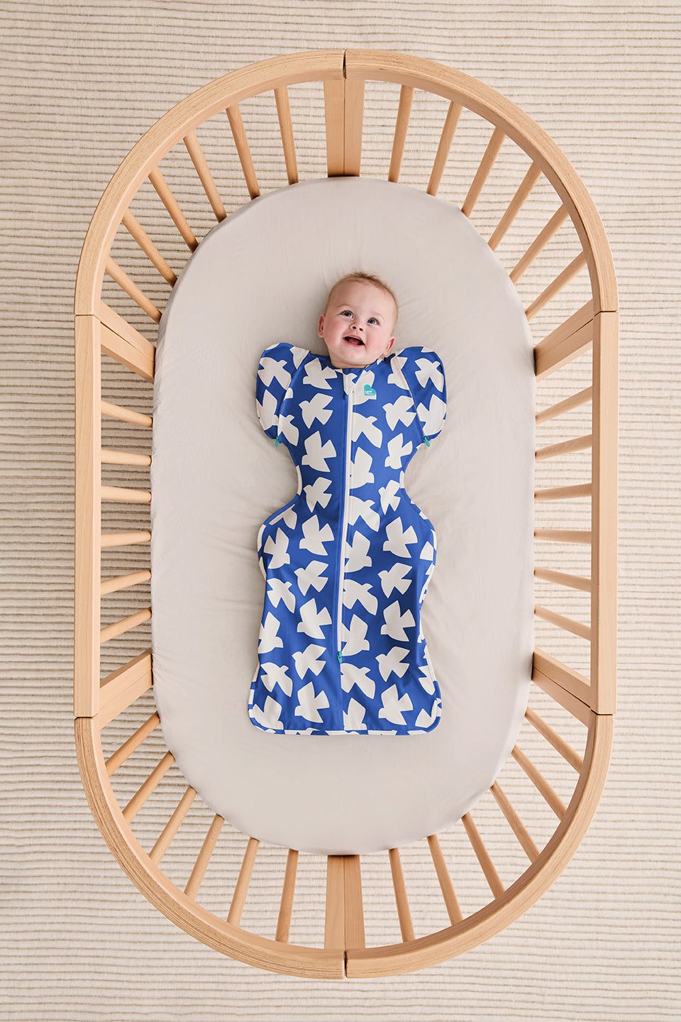 Swaddle Up™ Transition Bag 1.0 TOG Cotton Cobalt Paperbirds