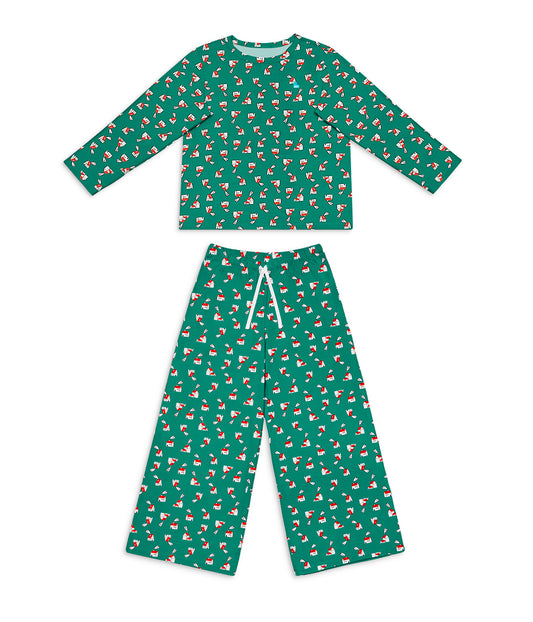 Adults Pajama Set Long Sleeve Viscose from Bamboo Green Home Sweet Home