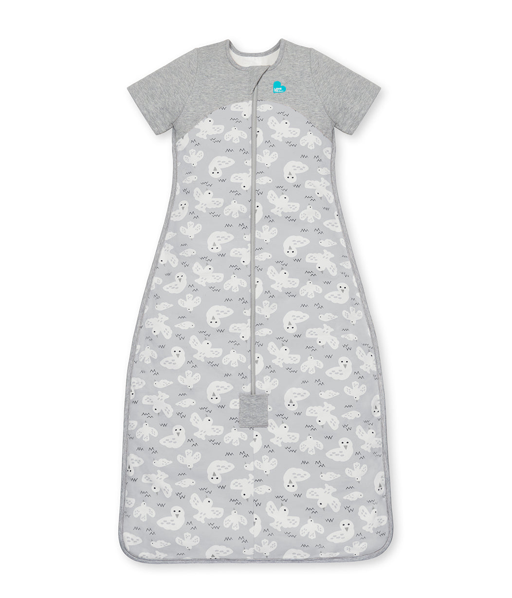 Sleep Bag Short Sleeve 1.0 TOG (68-75°F) Gray Doves Organic Cotton Fleece