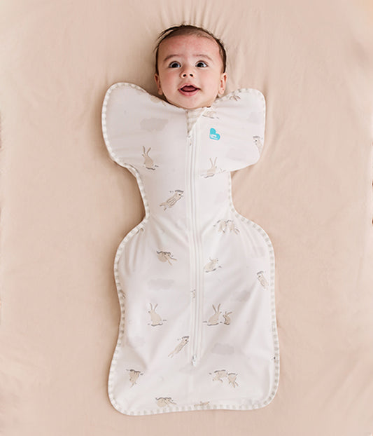 Sleep Machine Swaddle Up Starter Bundle | 1.0 TOG | White Cloud Bunnies | Oatmeal