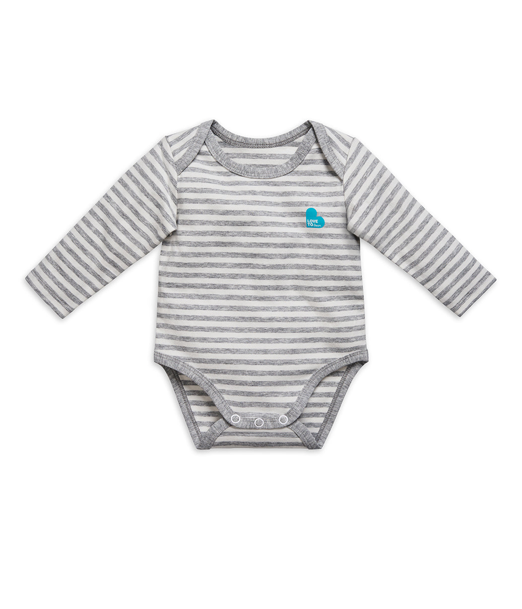 Longsleeve Bodysuit Gray Stripe