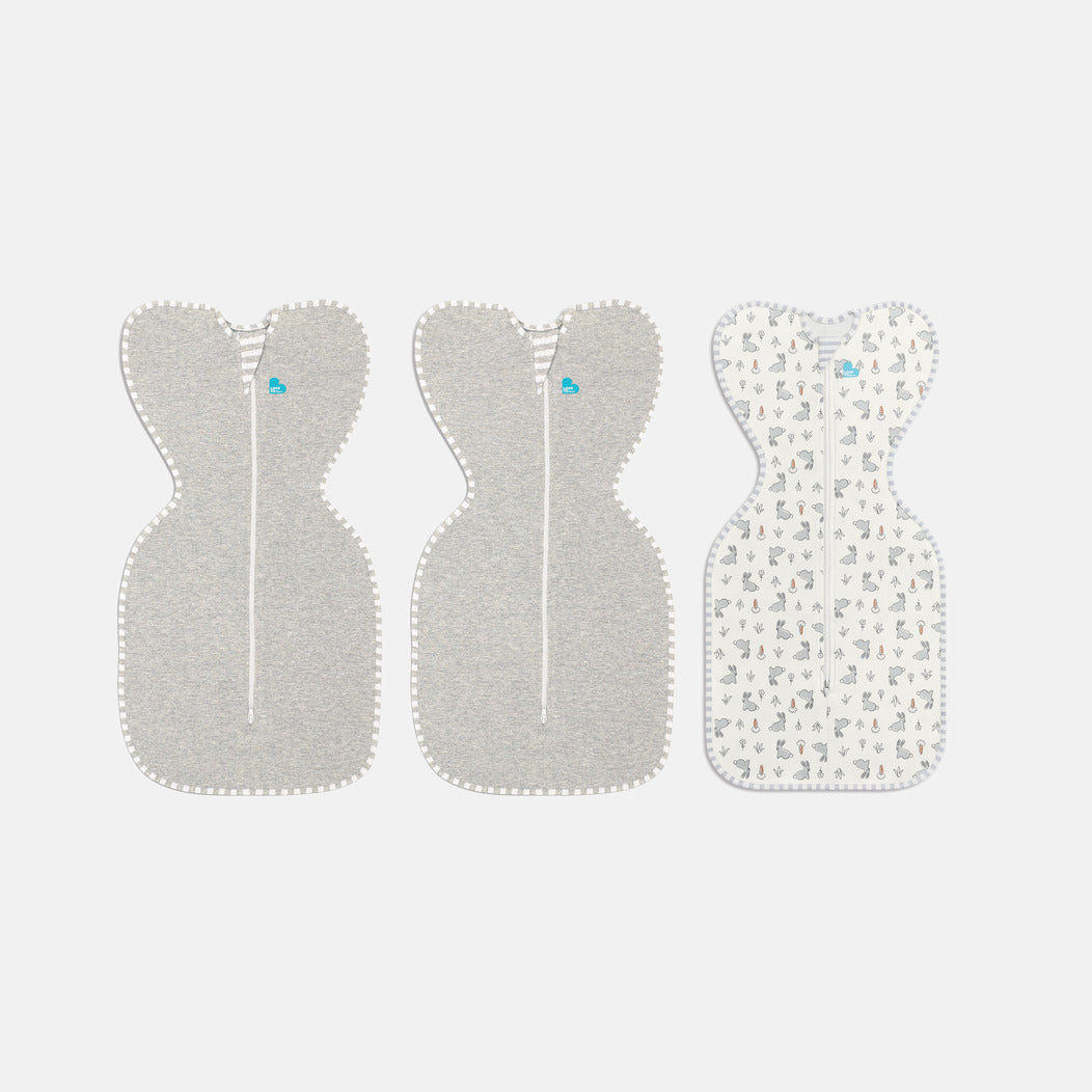 Swaddle Up™ Starter Pack 1.0 TOG (68-75°F) Gray Bunny Original Cotton