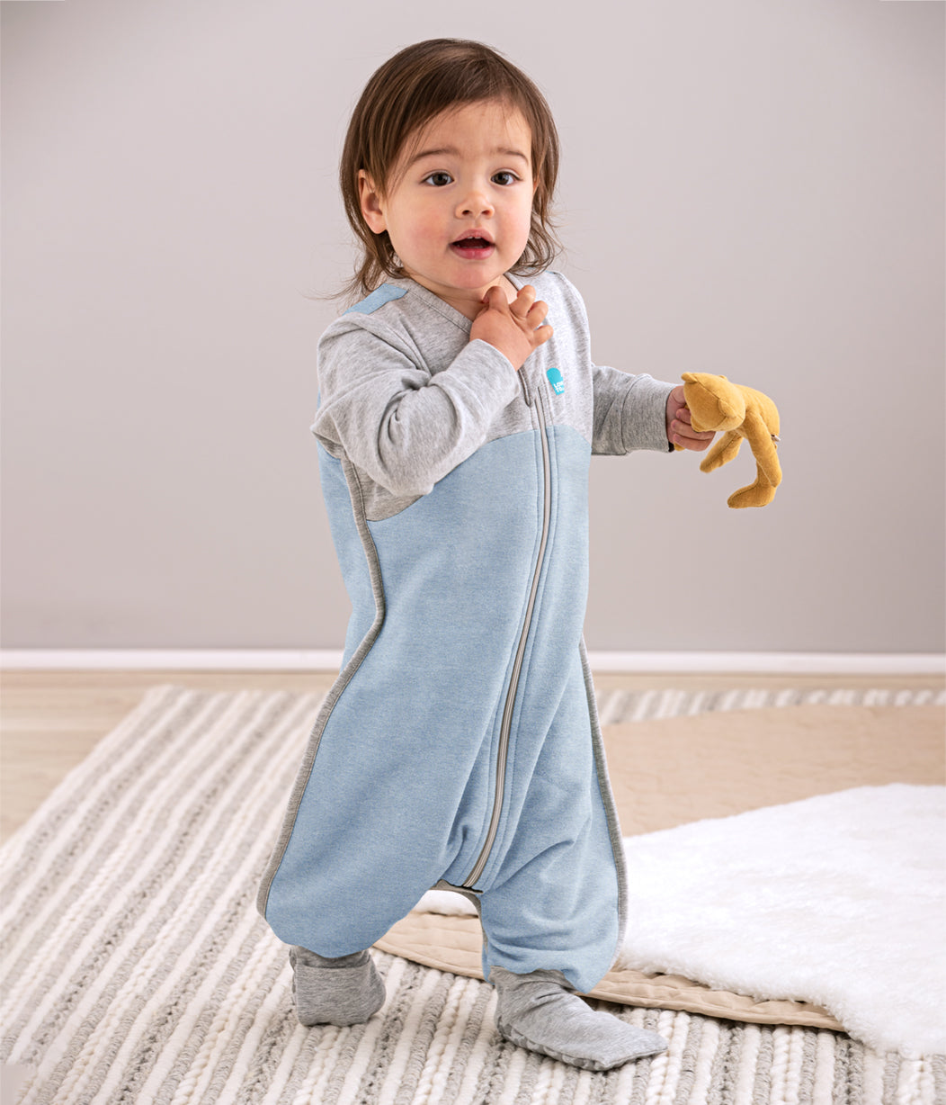 Sleep Suit Long Sleeve Mild Organic Dusty Blue