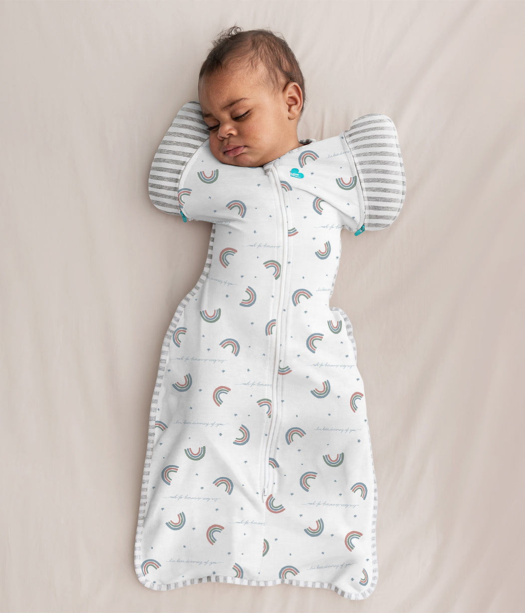 Swaddle Up™ Transition Bag 1.0 TOG (68-75°F) White Rainbow Dream Original Cotton