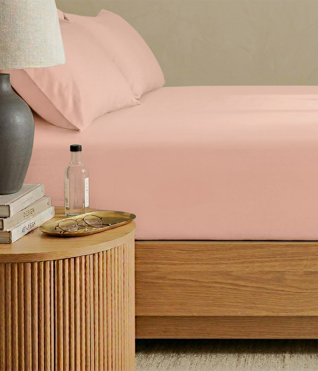 HushDry™ 2-in-1 Waterproof Fitted King Sheet Viscose from Bamboo Blush