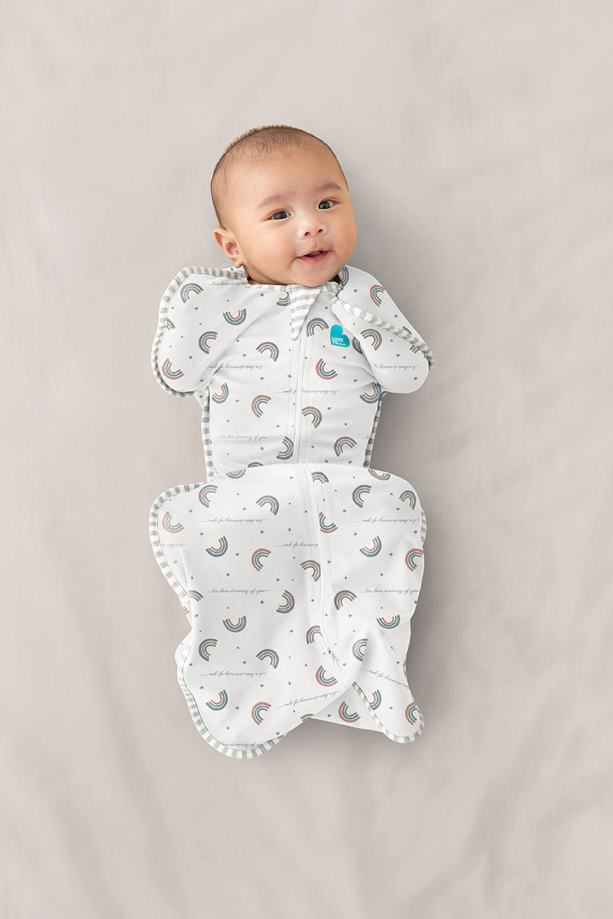 Swaddle Up™ 1.0 TOG Cotton White Rainbow Dream