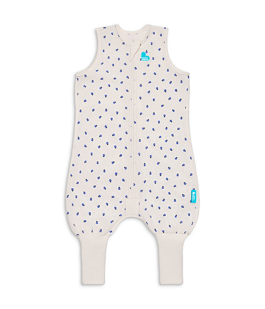 Sleep Suit Sleeveless 0.2 TOG Cotton Cream Bugsy Blue