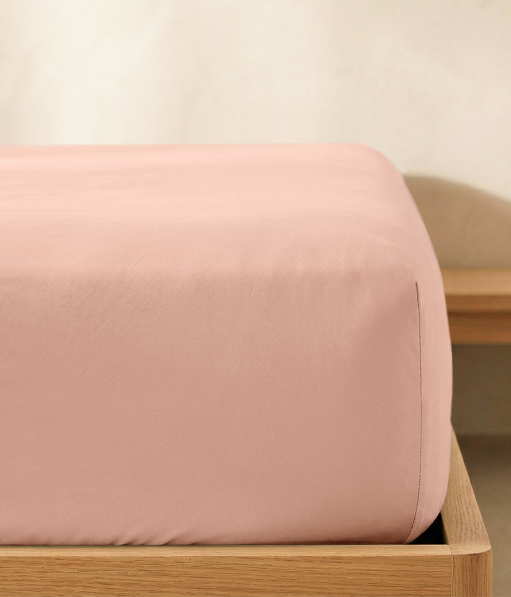 HushDry™ 2-in-1 Waterproof Fitted King Sheet Viscose from Bamboo Blush