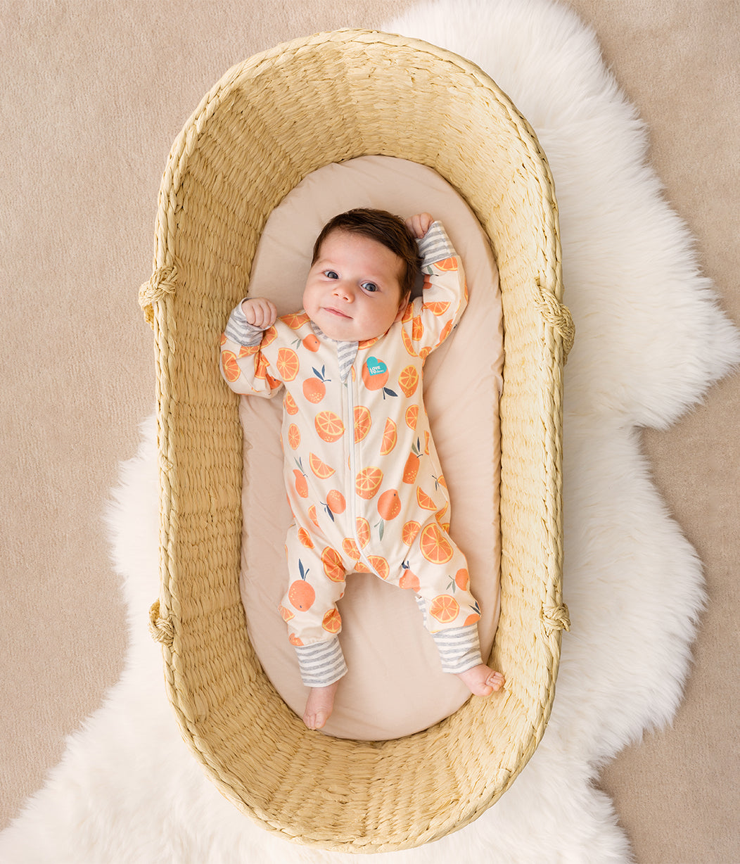 Footless Romper Orange Sweet Dreams Cotton