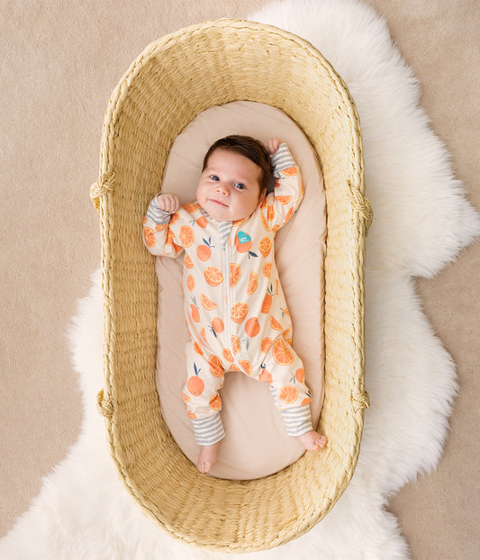 Footless Romper Cotton Orange Sweet Dreams