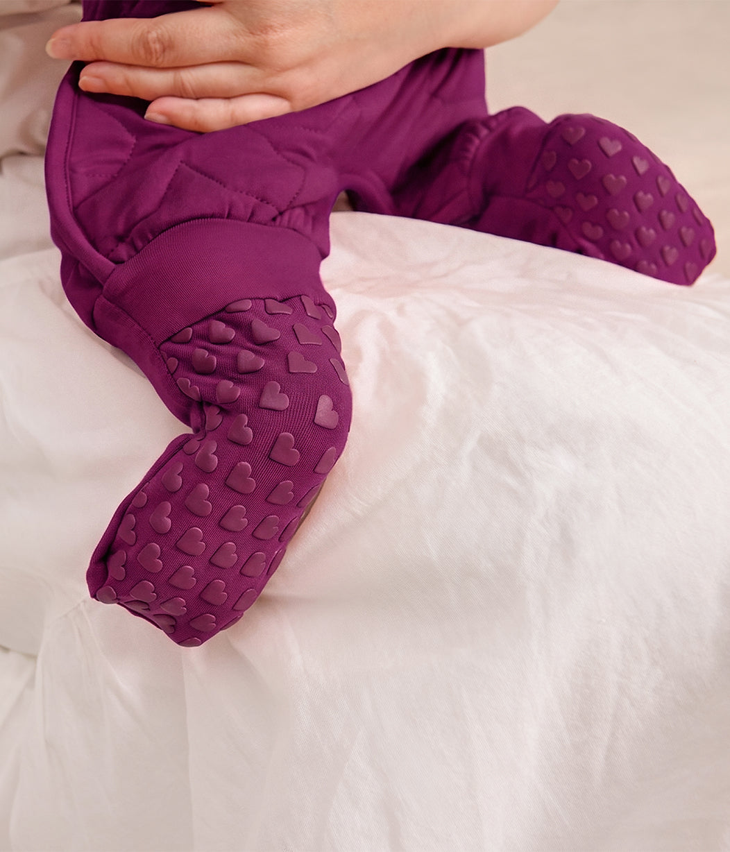 Sleep Suit Long Sleeve 2.5 TOG Quilted Cotton Plum Starturn Quilted
