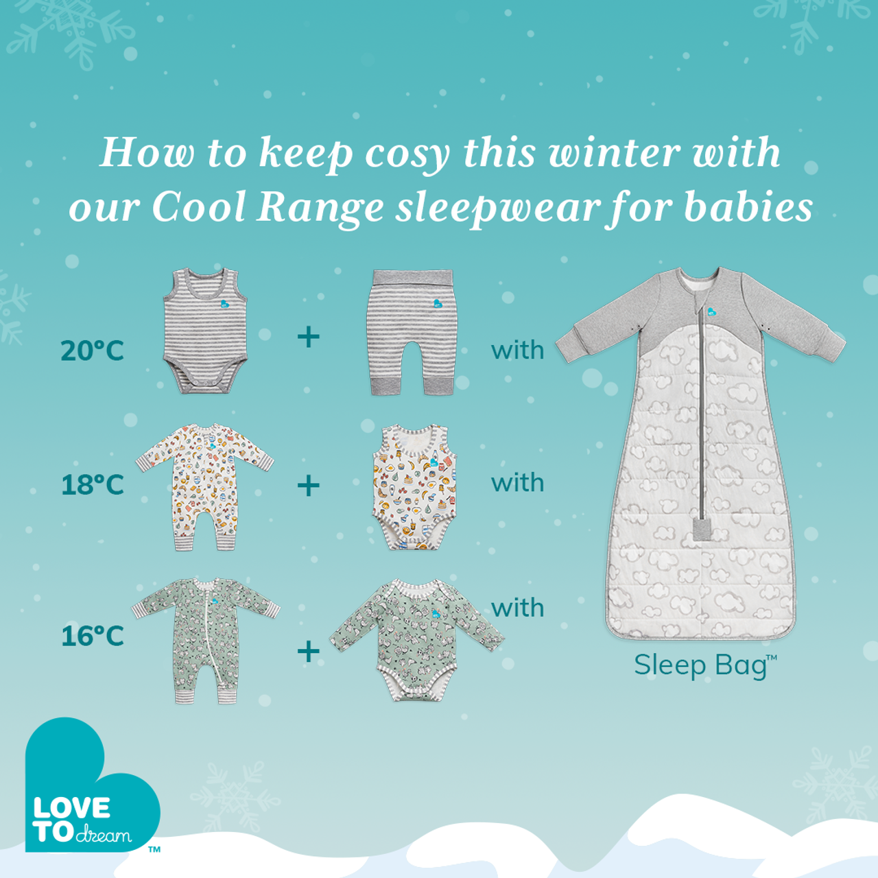 Love To Dream™ Sleep Bag Warm 2.5 TOG Daydream Gray