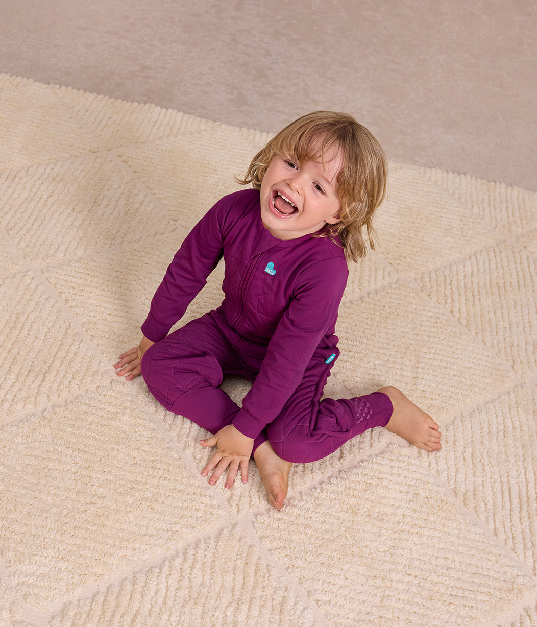 Sleep Suit Long Sleeve 2.5 TOG Quilted Cotton Plum Starturn Quilted