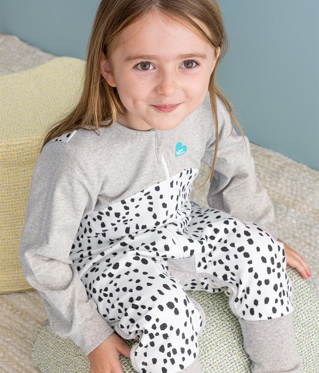 Sleep Suit Long Sleeve 1.0 TOG (68-75°F) White Animal Organic Cotton Fleece