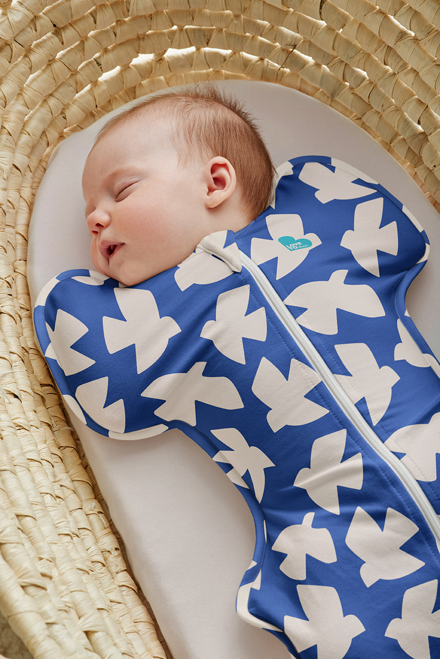 Swaddle Up™ 1.0 TOG (68-75°F) Cobalt Paperbirds Original Cotton